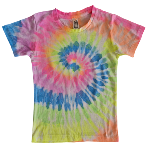CHILDRENS FLURO RAINBOW SWIRL SHIRTS