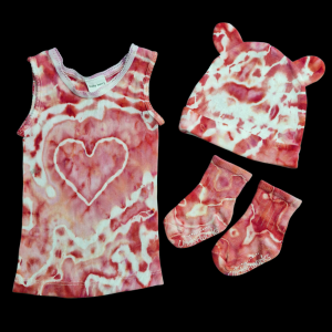 BABY 3 PIECE SET - PINK HEART
